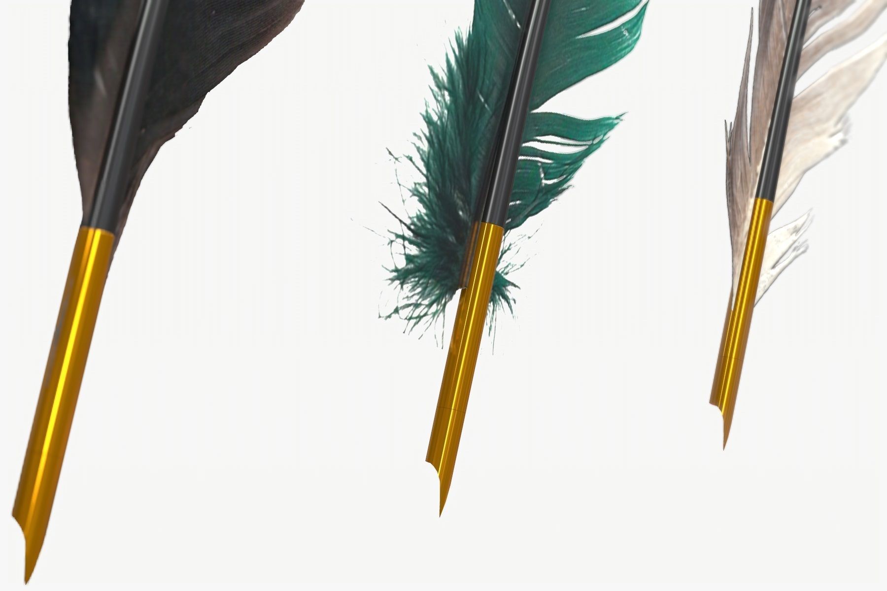 Feathers Pens pack Low-poly 3D model_4