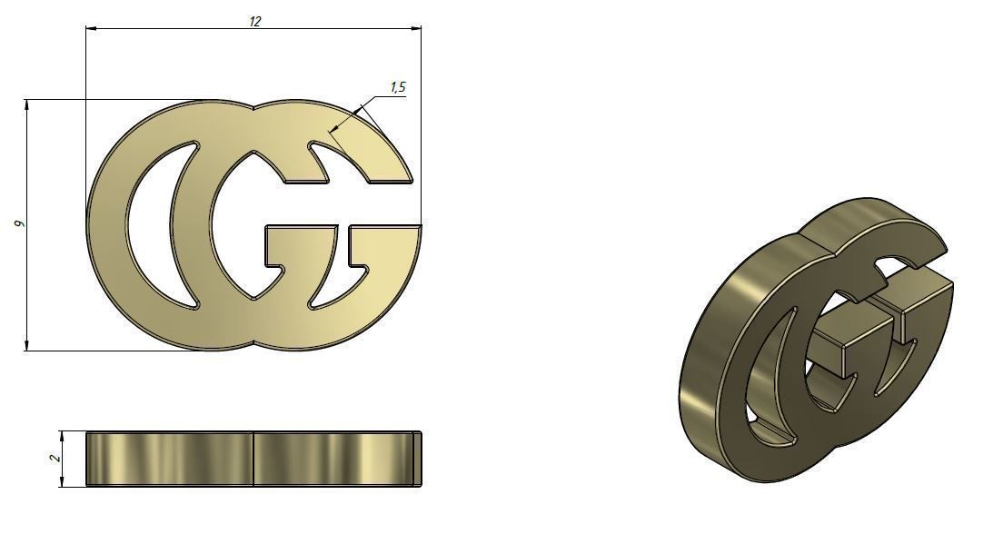 Gucci 3D print model_10