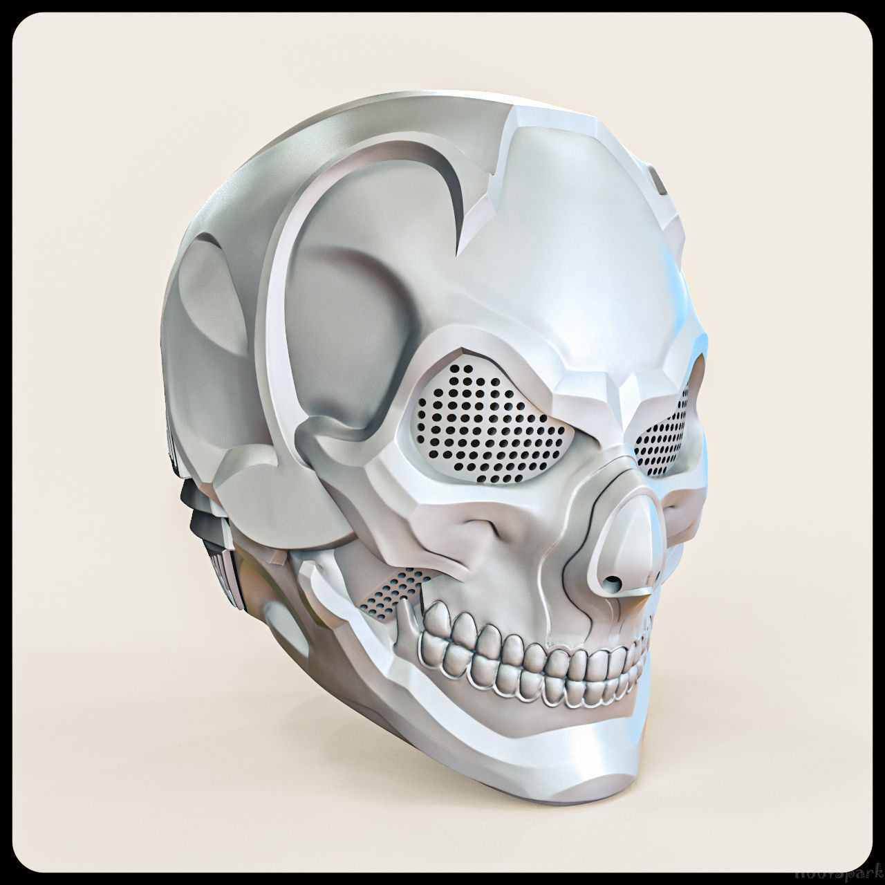 Skull Helmet Steampunk Air Soft Sci Fi Steam Punk Stl Files 3D print model_4