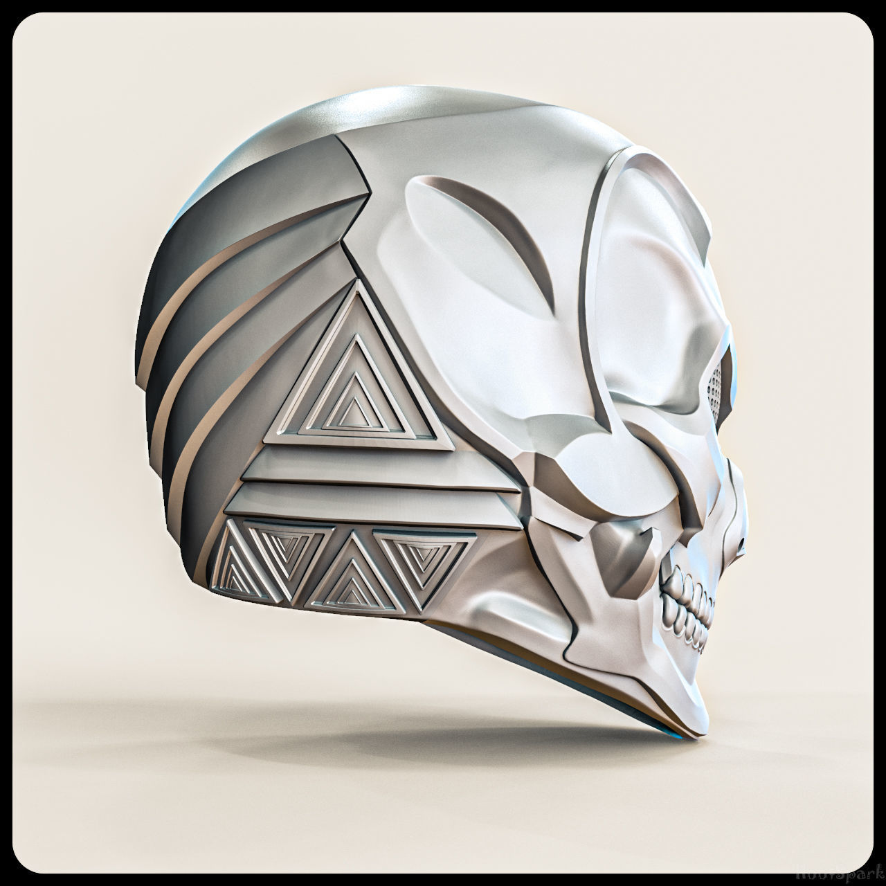 Skull Helmet Steampunk Air Soft Sci Fi Steam Punk Stl Files 3D print model_3