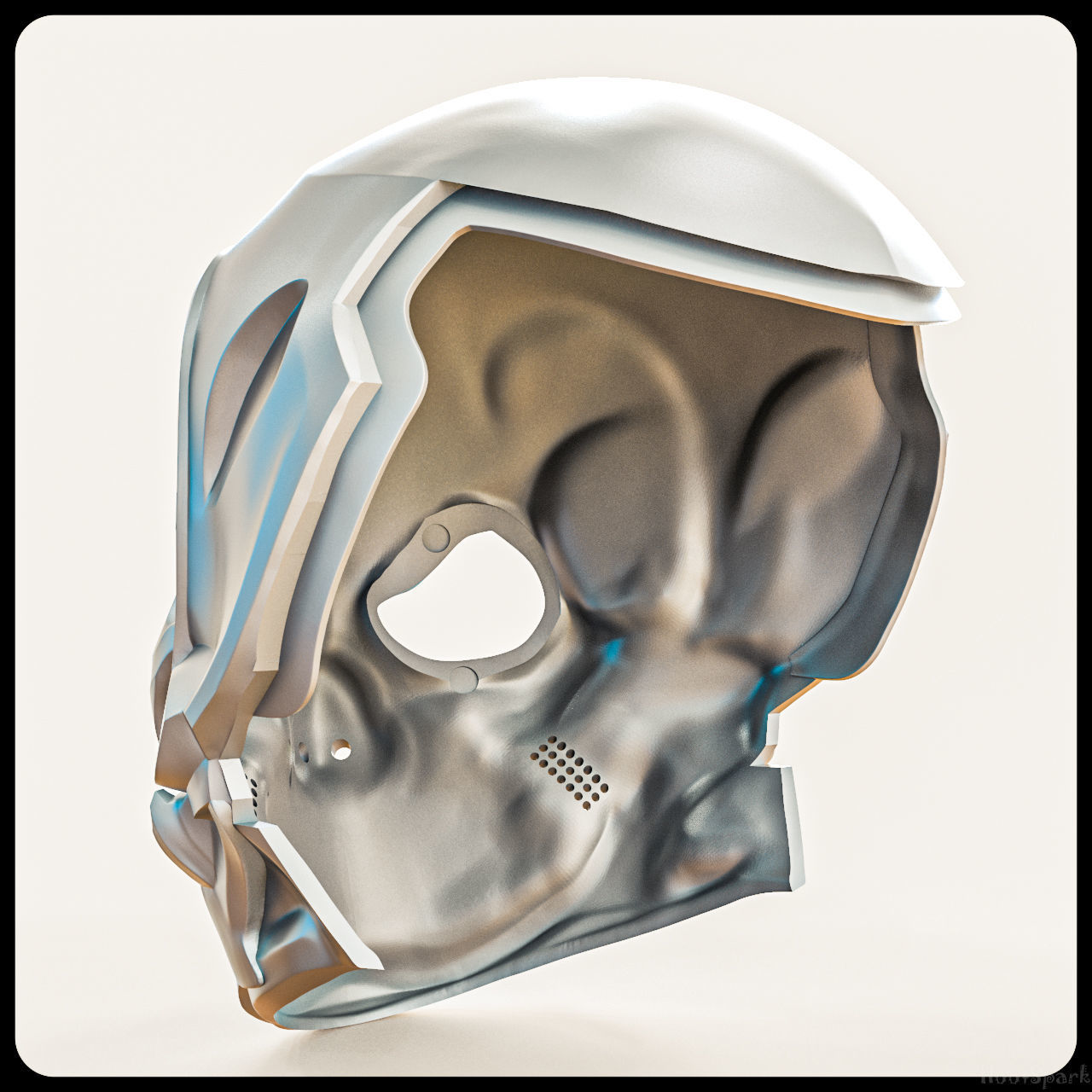 Skull Helmet Steampunk Air Soft Sci Fi Steam Punk Stl Files 3D print model_5