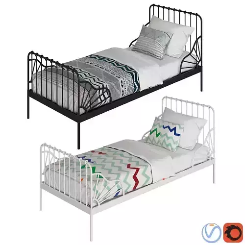 LEKSVIK bed frame with pattern
