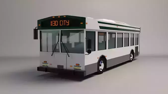 Low-Poly Cartoon City Bus Low-poly 3D model
