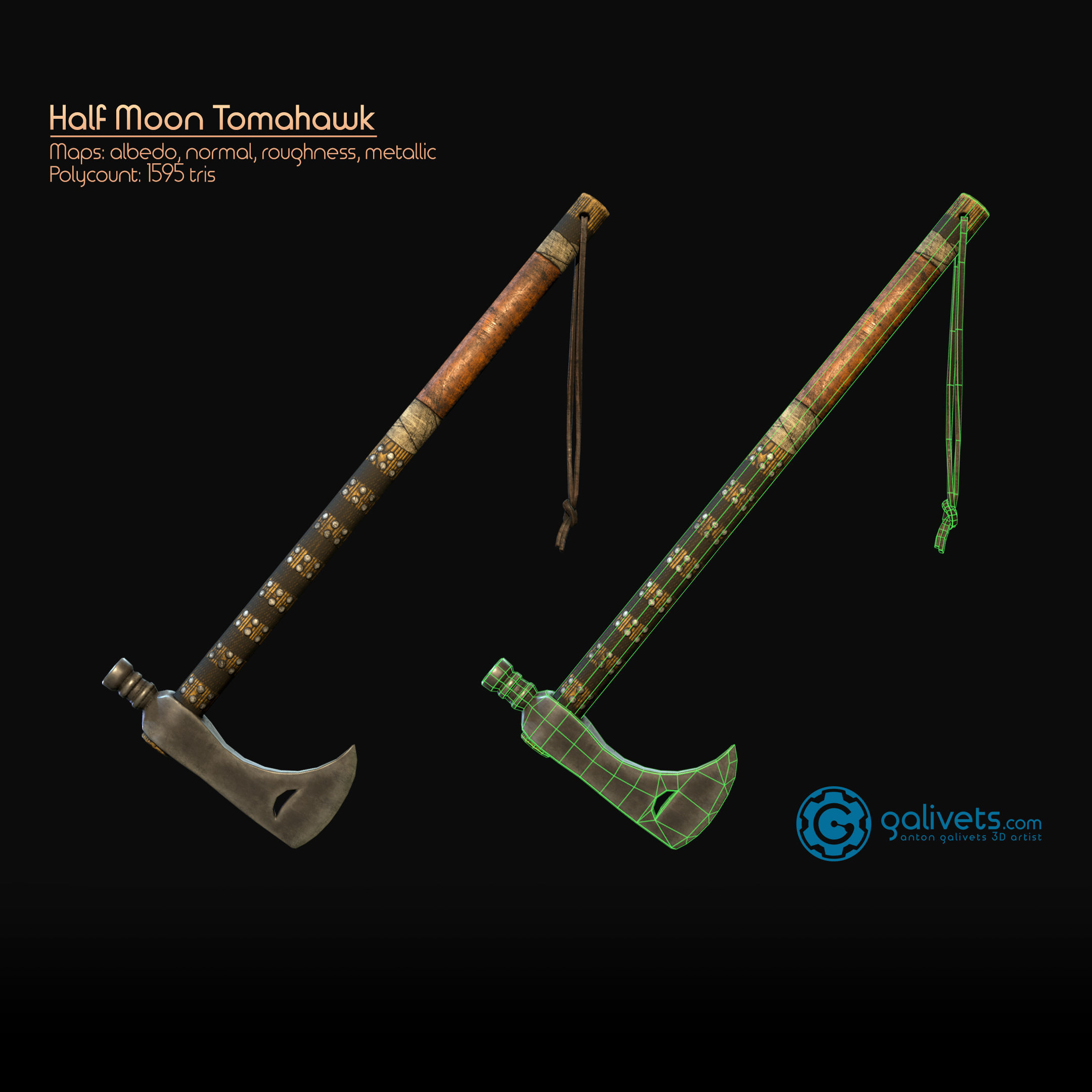 Axes pack Low-poly 3D model_10