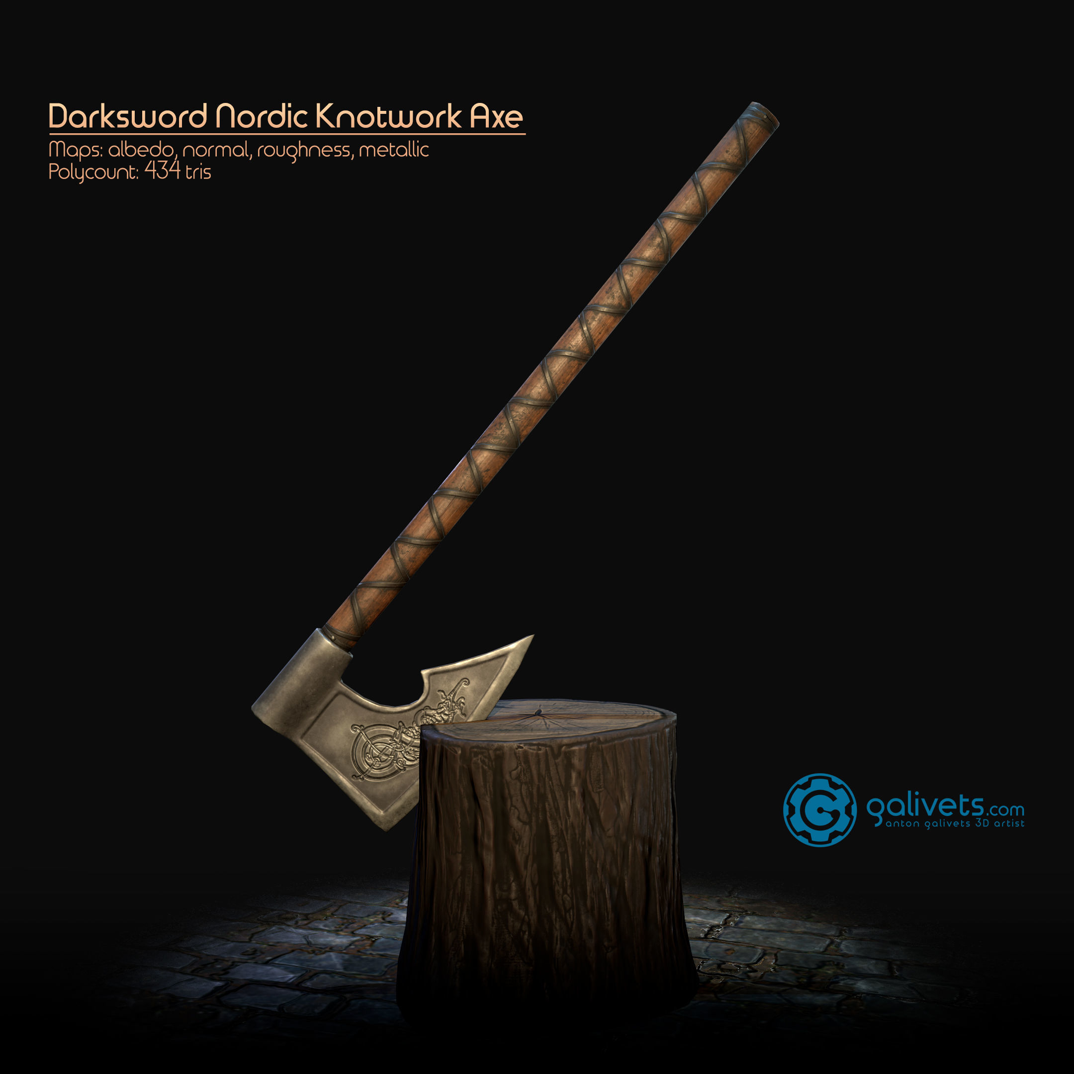 Axes pack Low-poly 3D model_3
