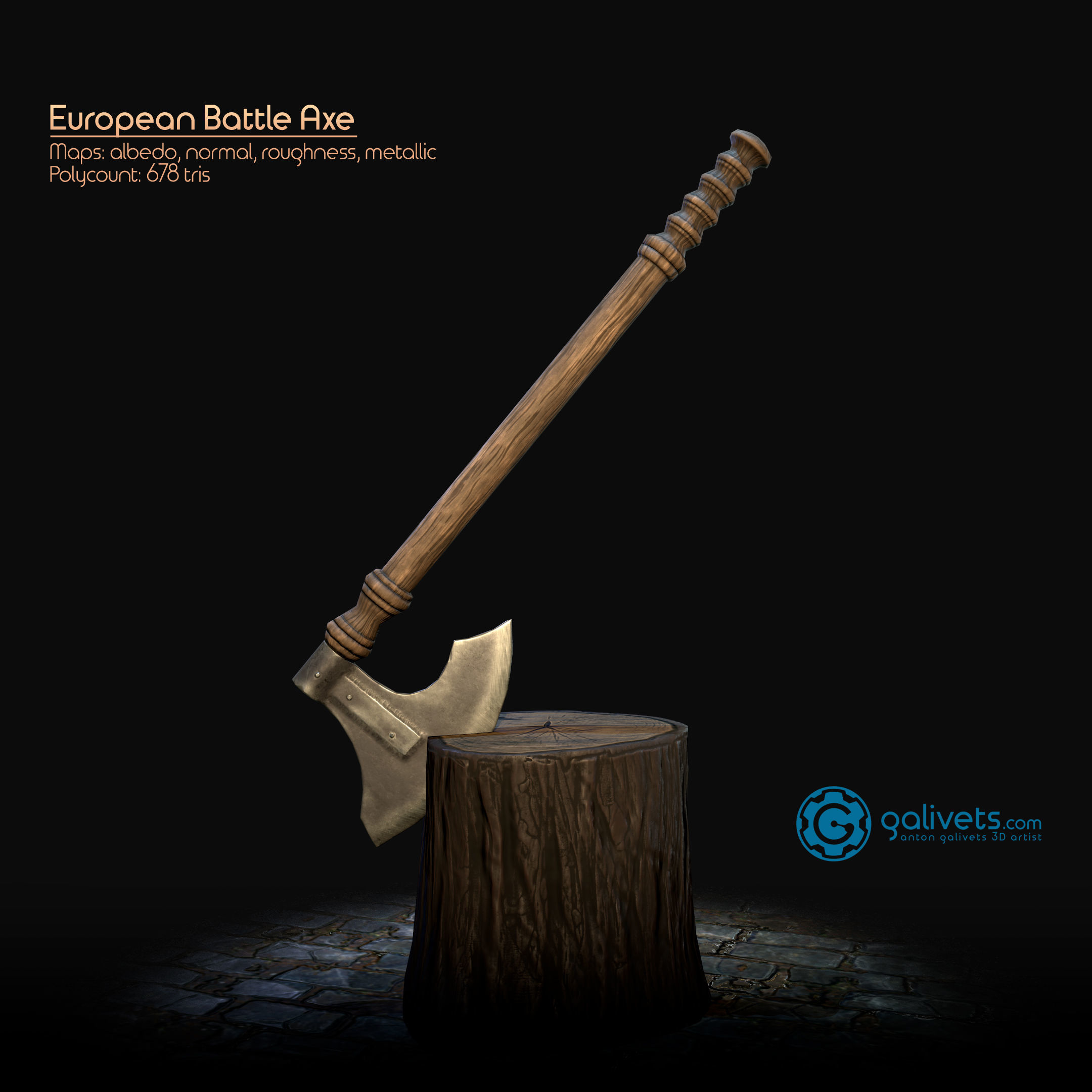 Axes pack Low-poly 3D model_5