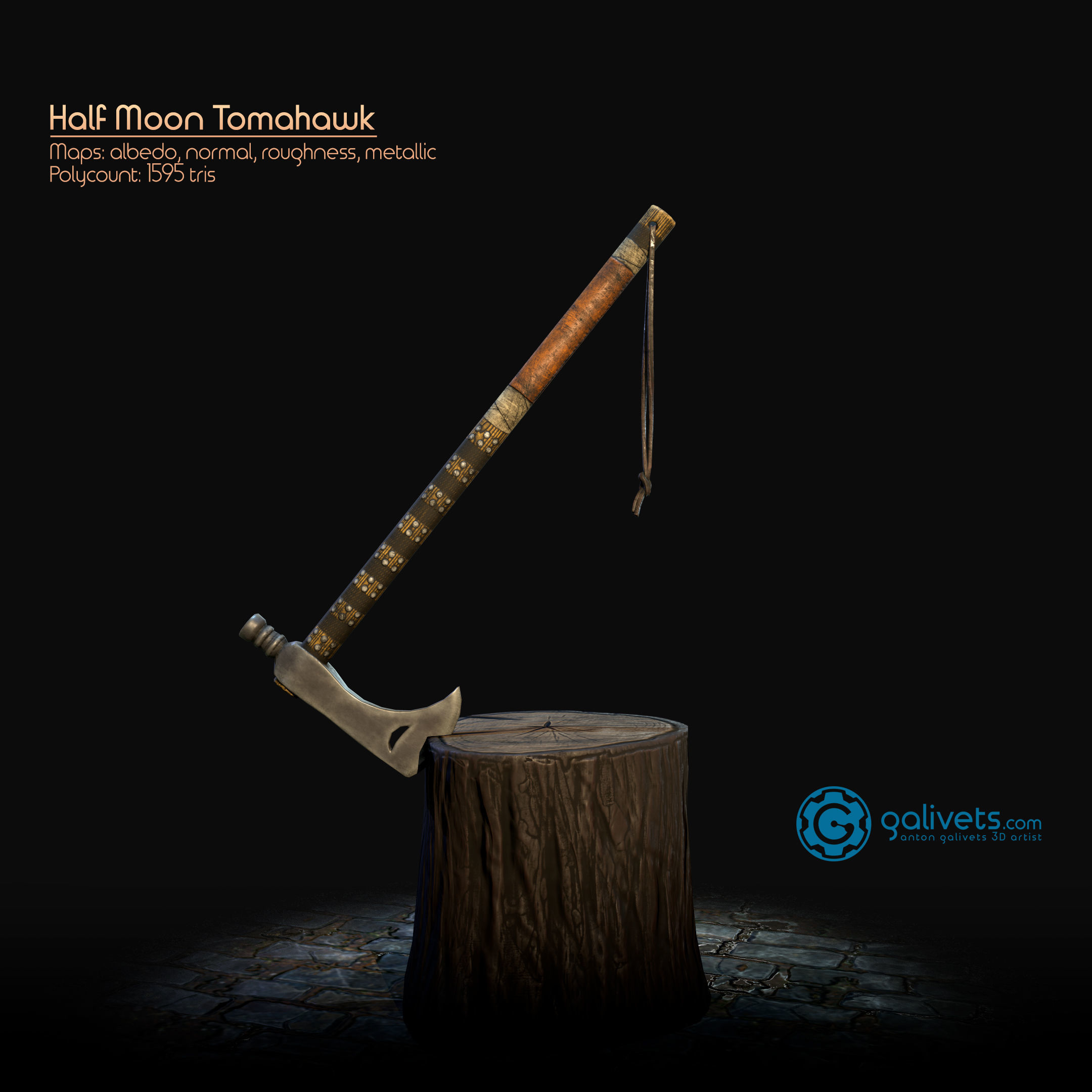 Axes pack Low-poly 3D model_9