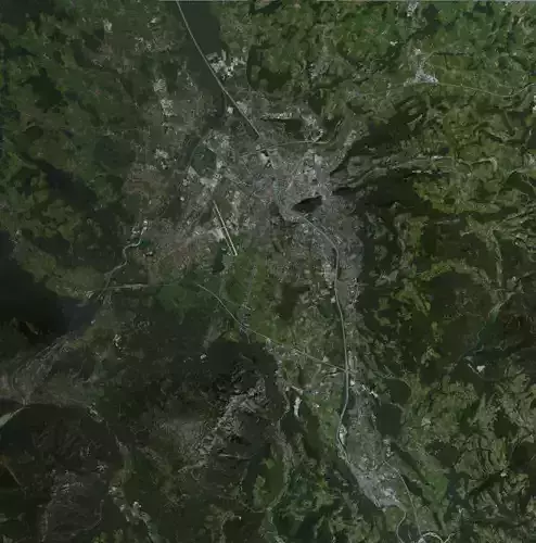 Salzburg city of switzerland from space