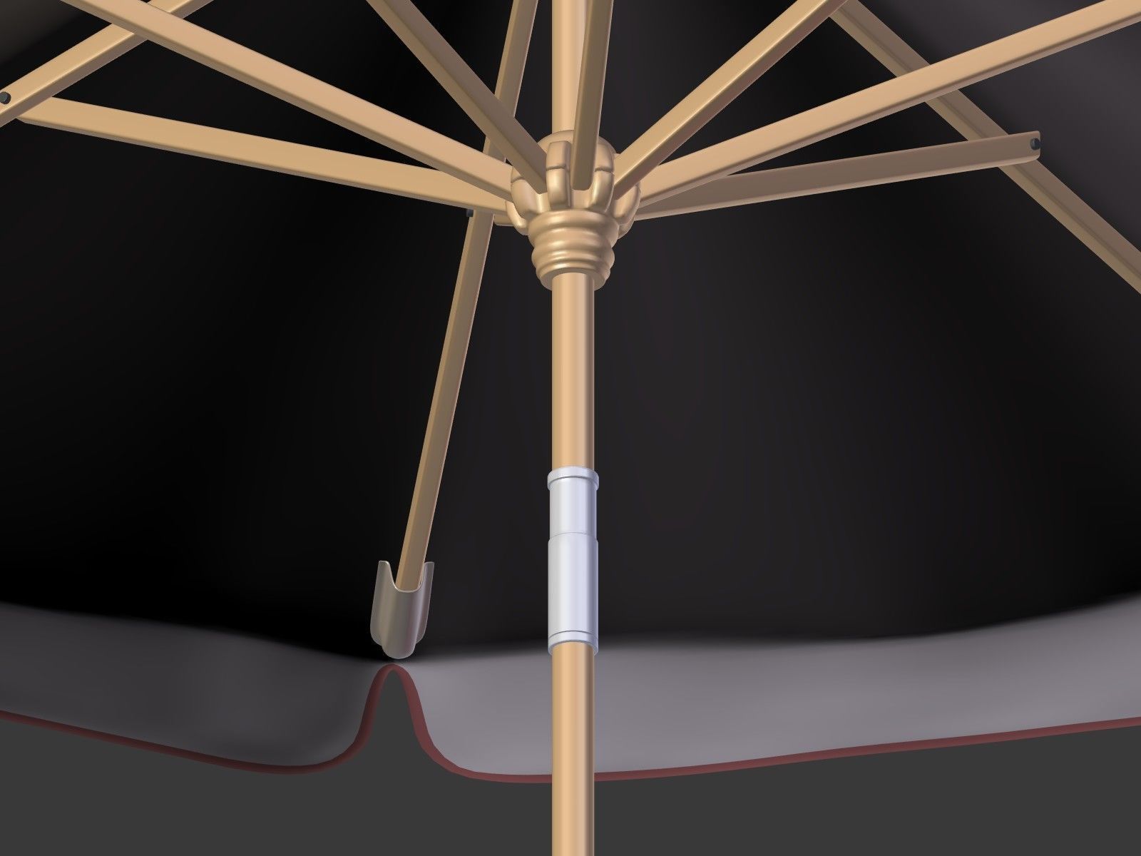 Umbrella Patio Parasol 2 Low-poly 3D model_10