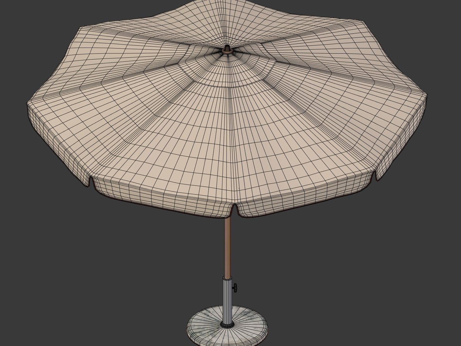 Umbrella Patio Parasol 2 Low-poly 3D model_5