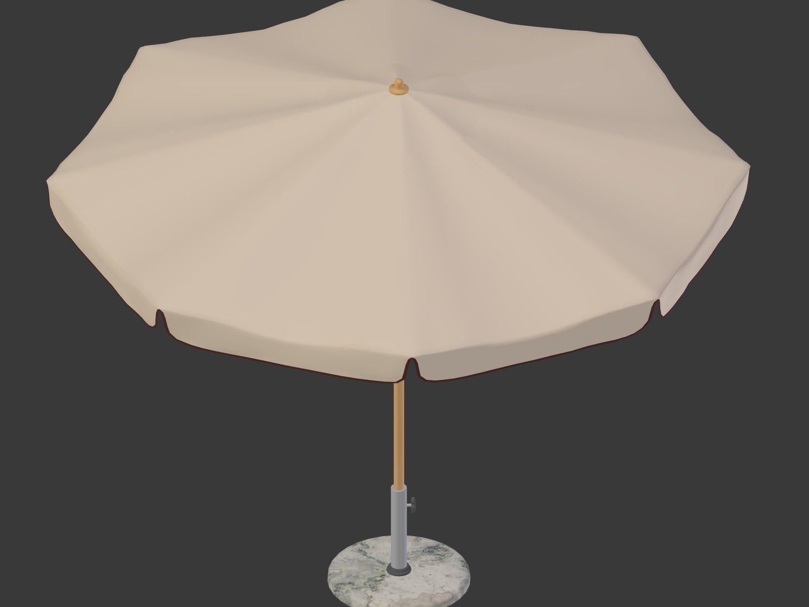 Umbrella Patio Parasol 2 Low-poly 3D model_4