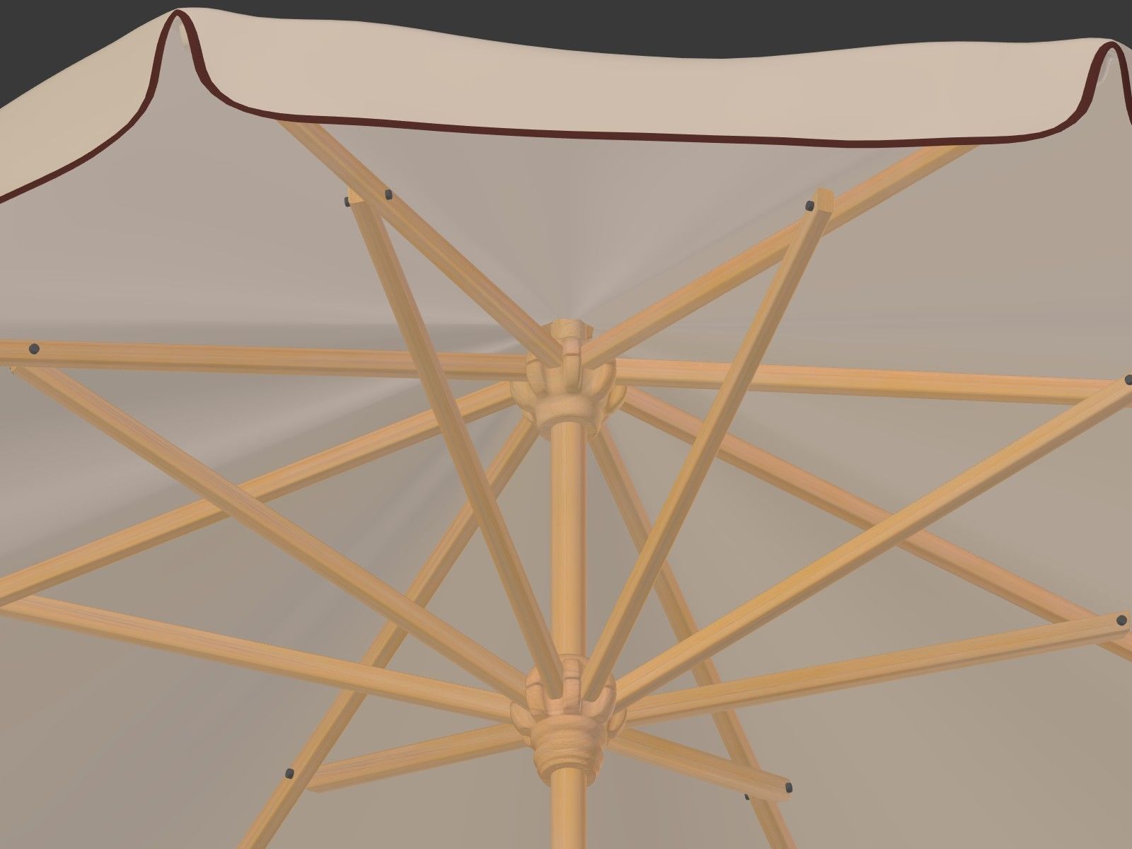 Umbrella Patio Parasol 2 Low-poly 3D model_8