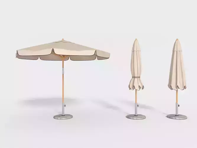 Umbrella Patio Parasol 2 Low-poly 3D model