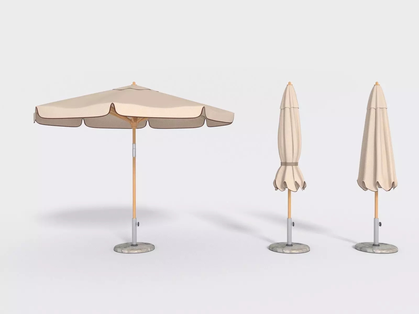 Umbrella Patio Parasol 2 Low-poly 3D model_0