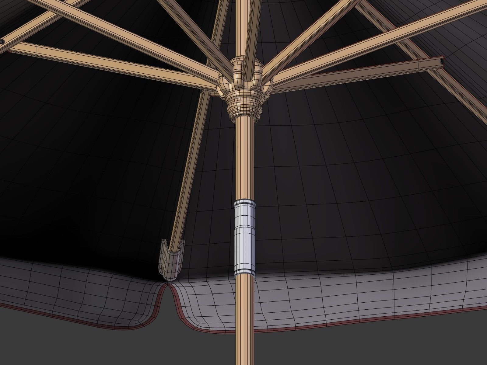 Umbrella Patio Parasol 2 Low-poly 3D model_11