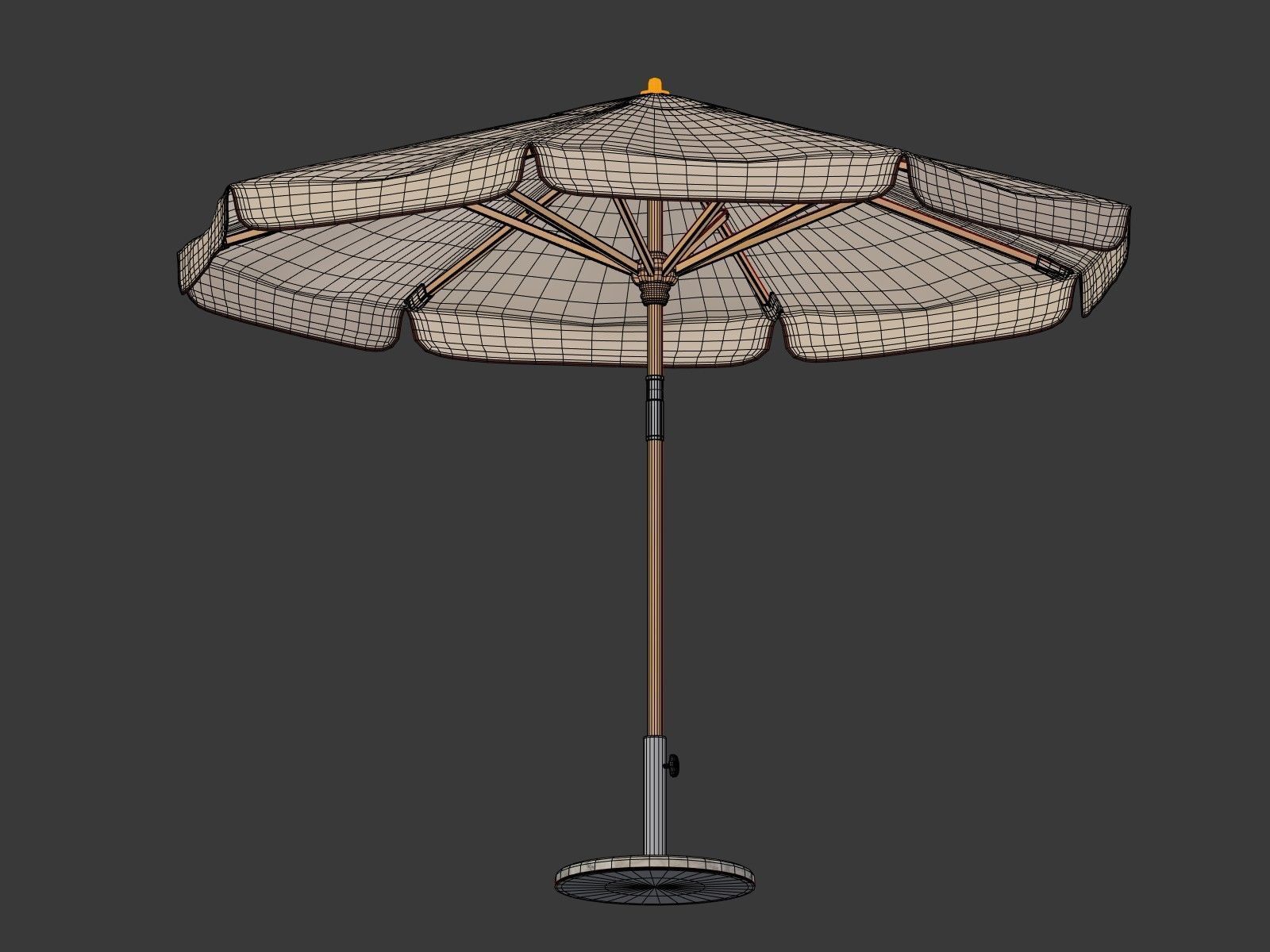 Umbrella Patio Parasol 2 Low-poly 3D model_3