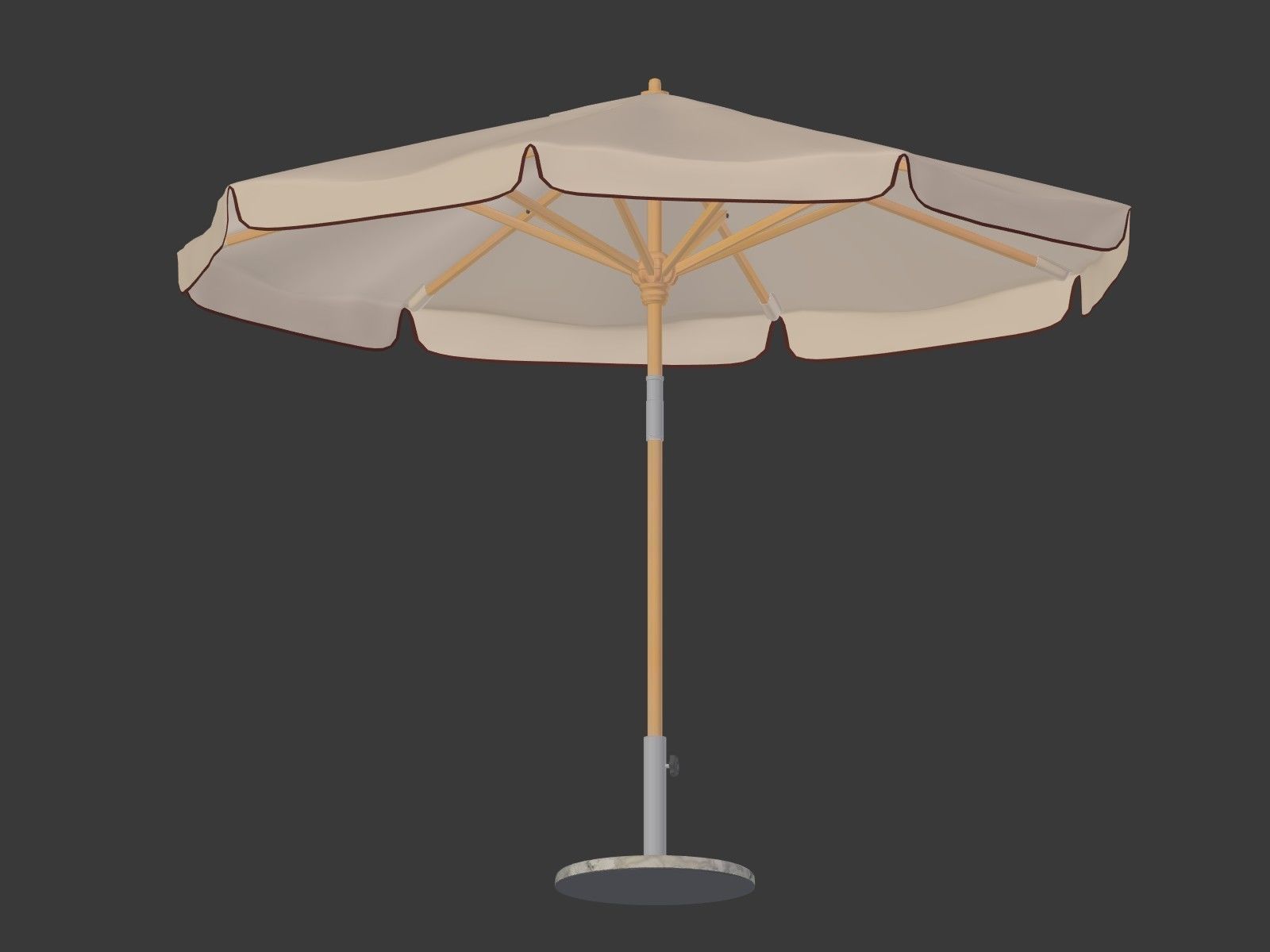 Umbrella Patio Parasol 2 Low-poly 3D model_2