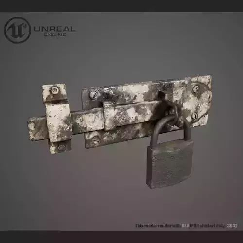 Metal Door Lock Low-poly 3D model