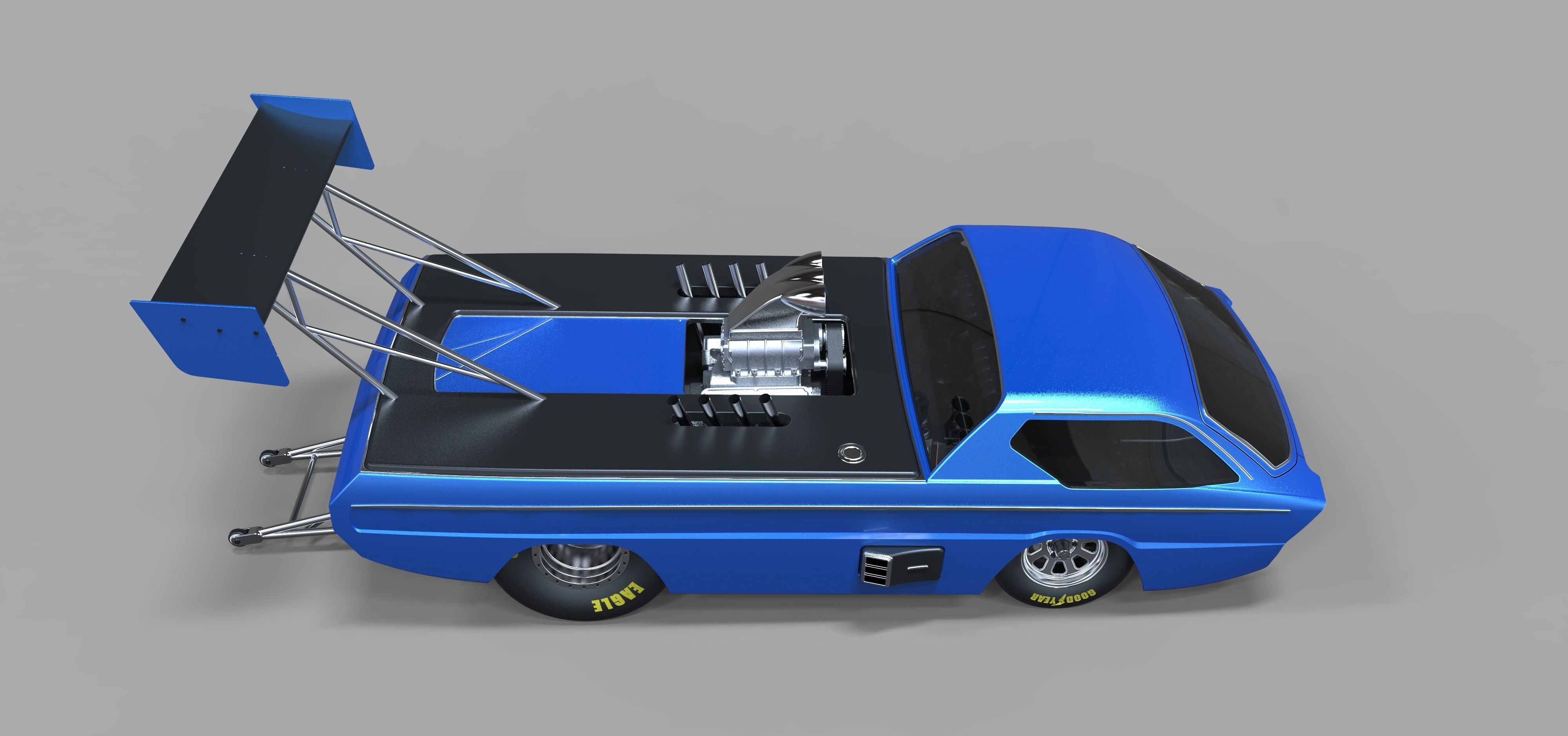 Dodge Deora dragster 3D model_7