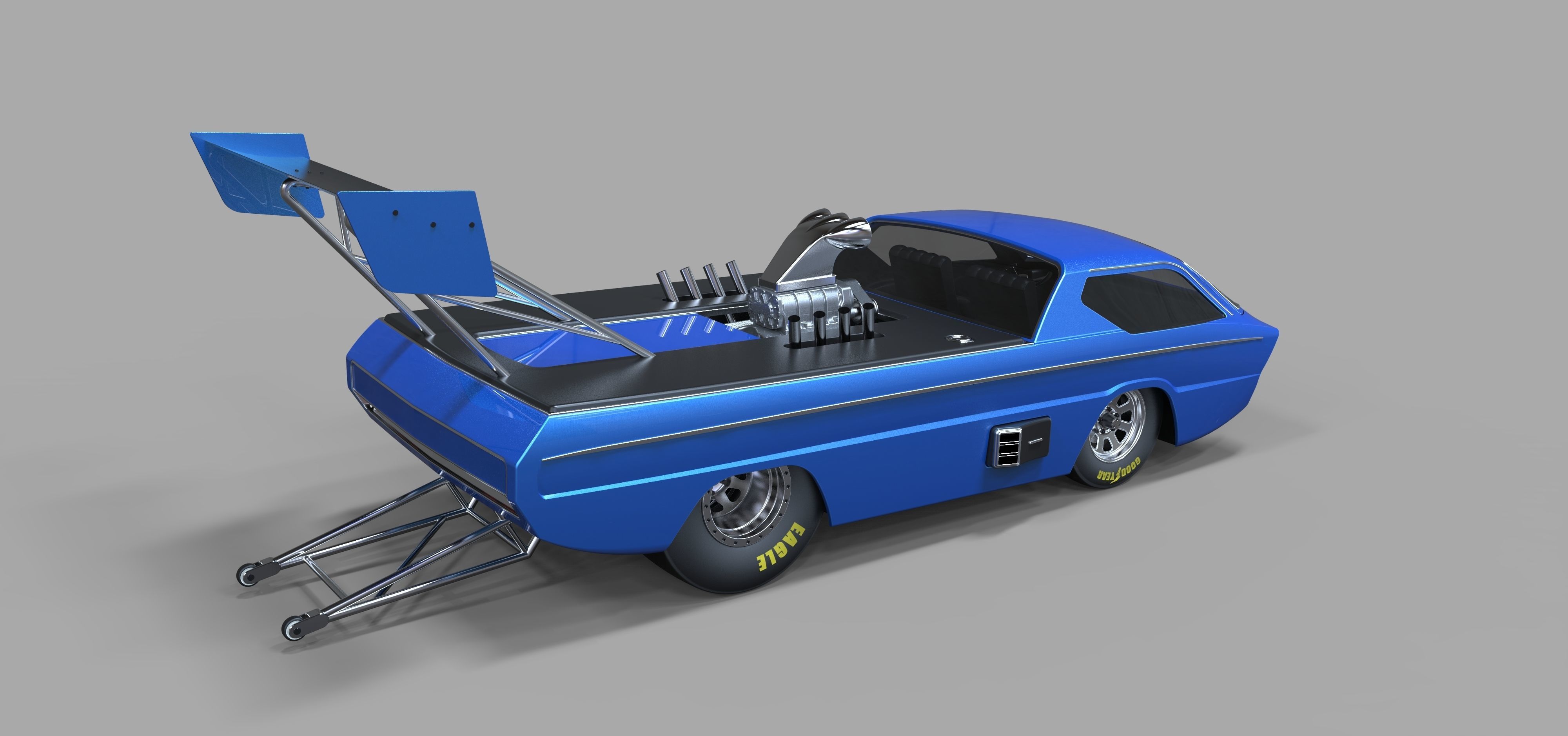 Dodge Deora dragster 3D model_9