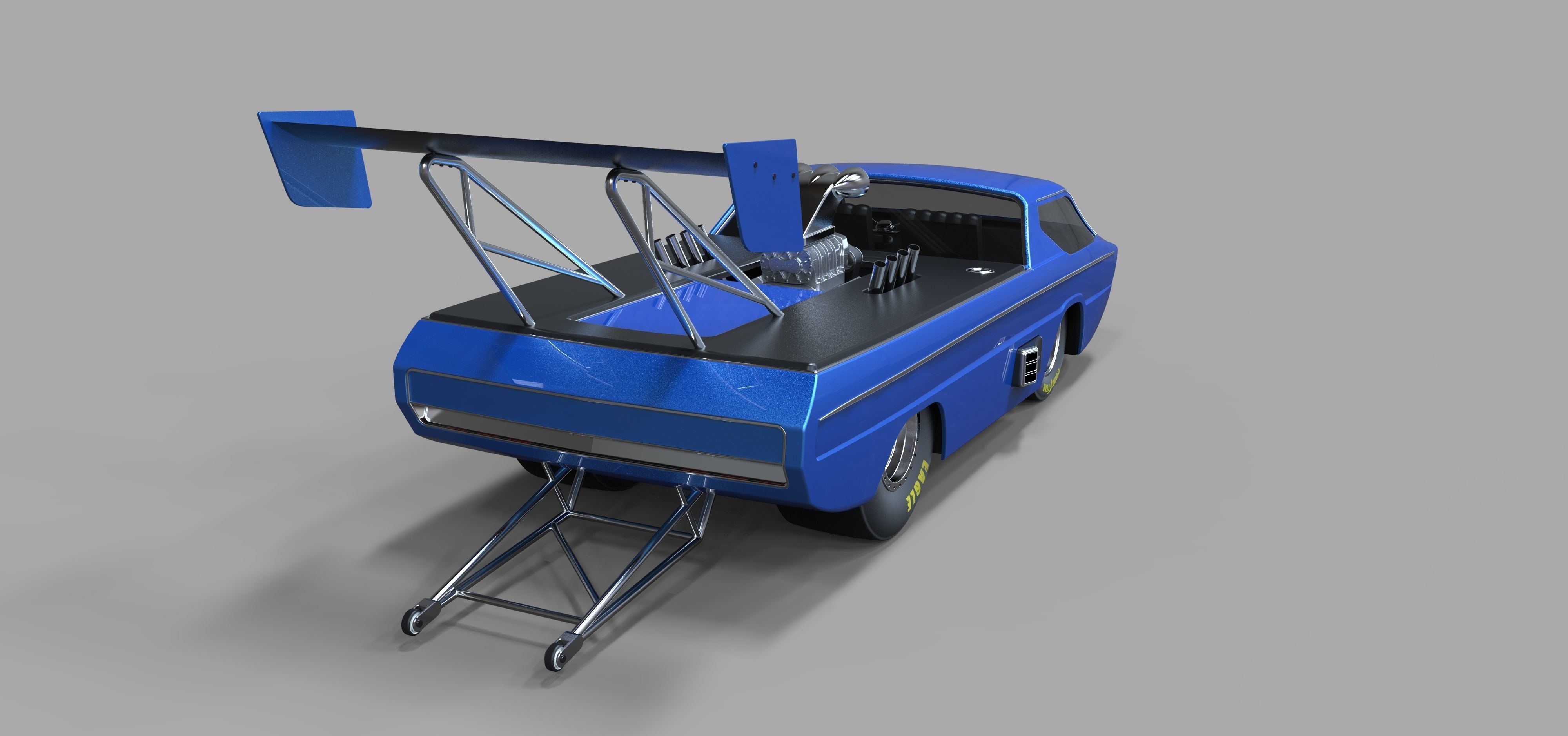 Dodge Deora dragster 3D model_10