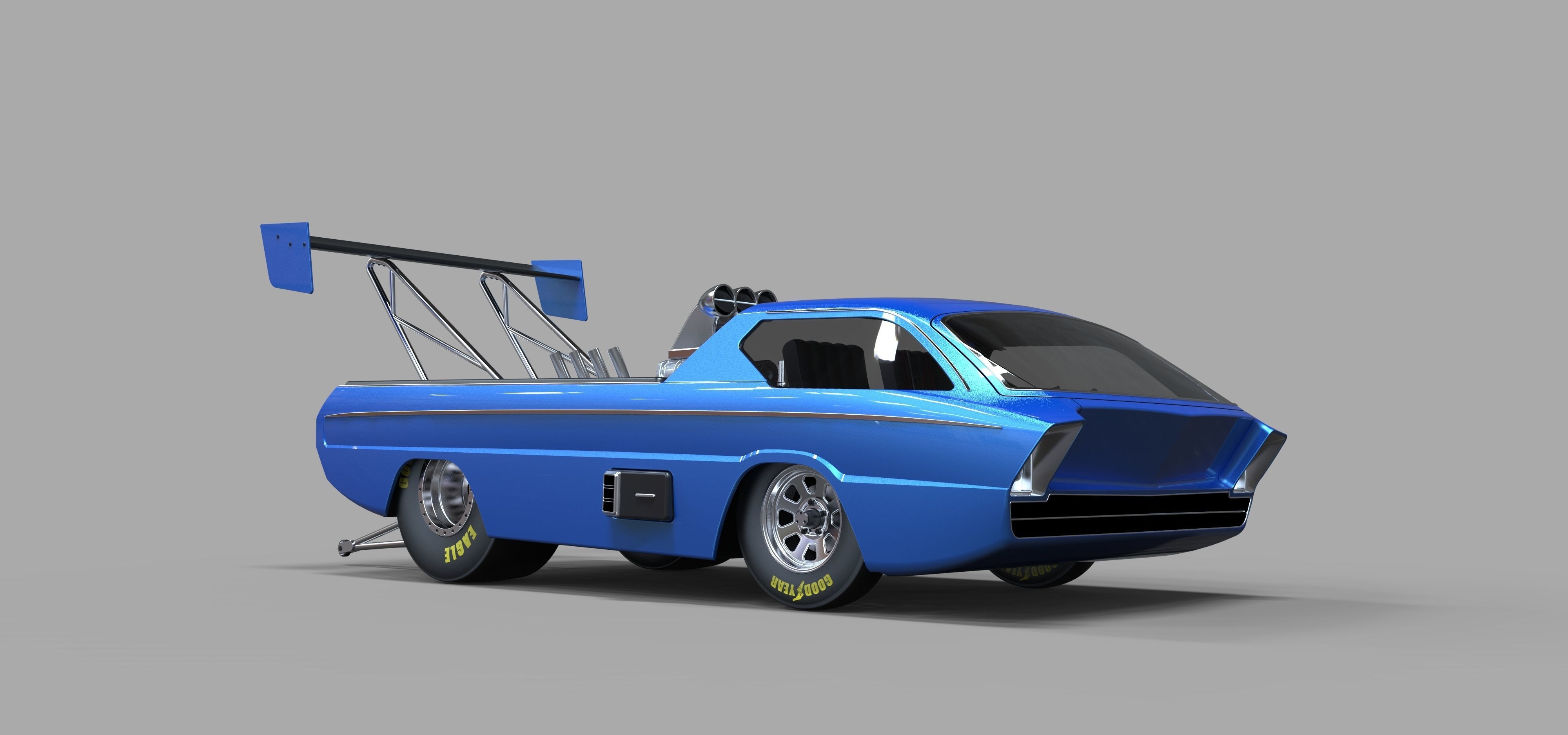 Dodge Deora dragster 3D model_1