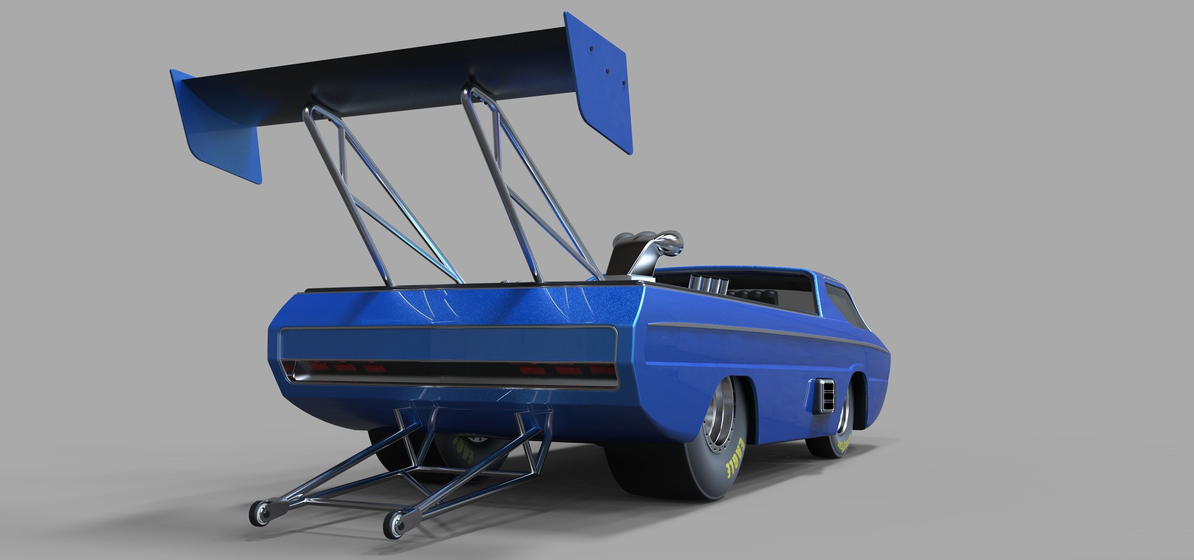 Dodge Deora dragster 3D model_11
