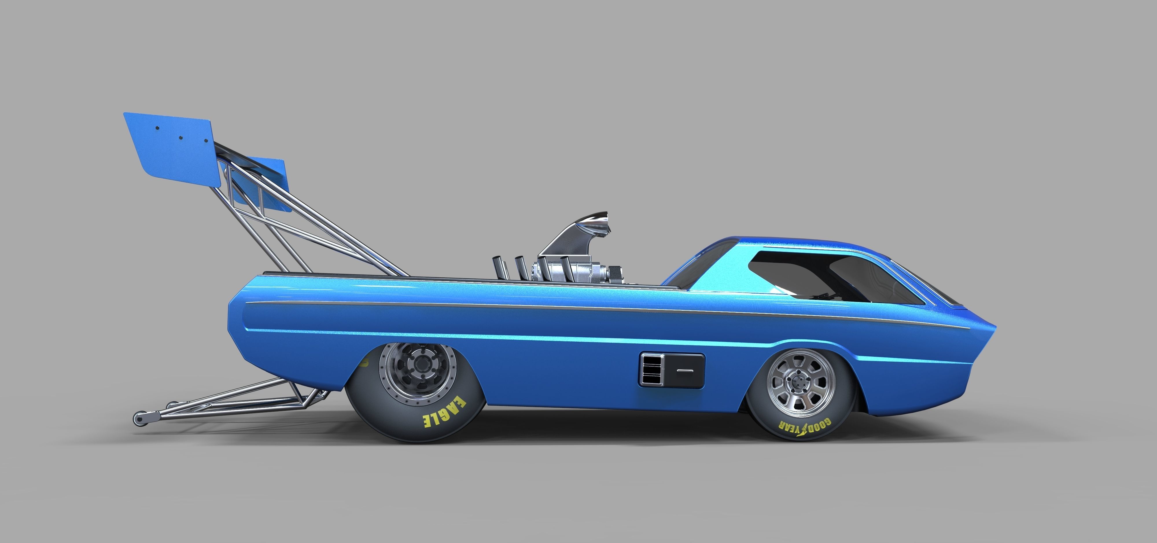 Dodge Deora dragster 3D model_6