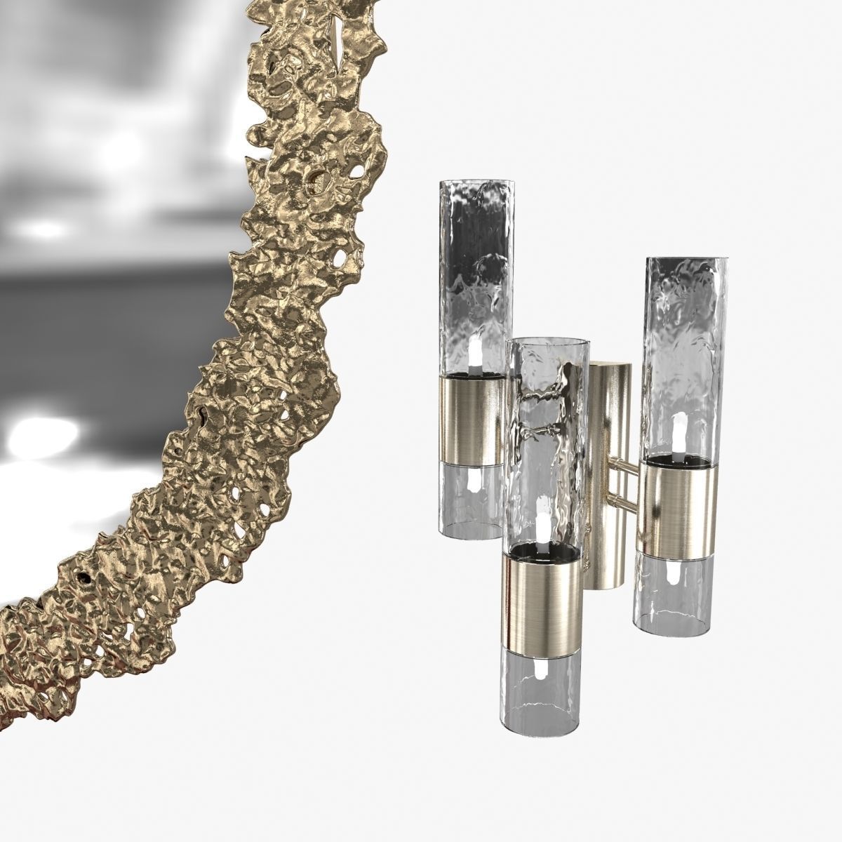 Brabbu cay mirror colosseum console and ombak wall light 3D model_3