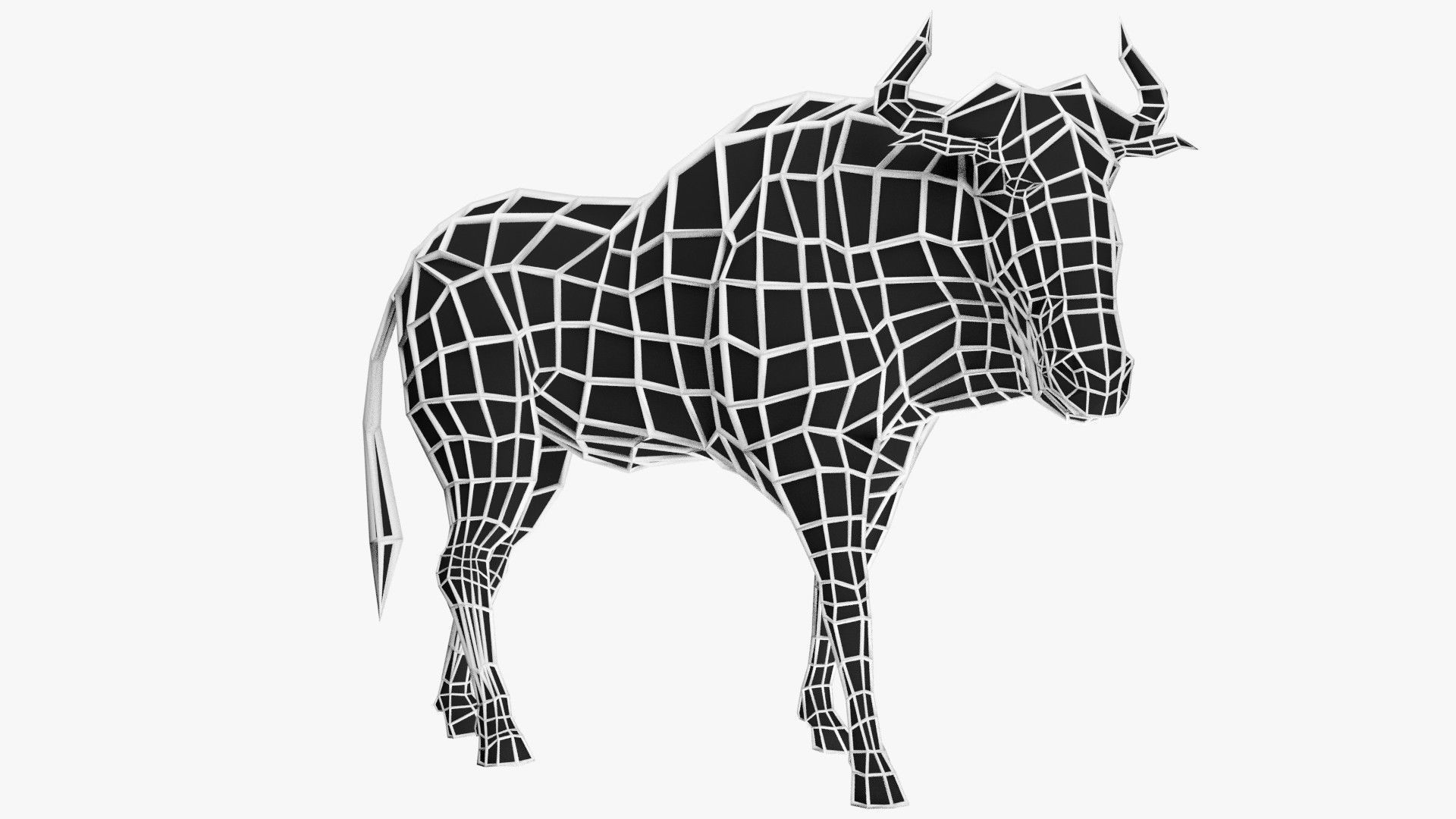 Wildebeest - with LOD and Animation Low-poly 3D model_12