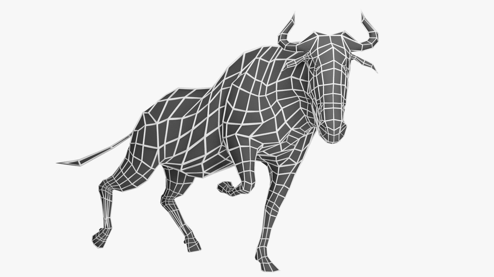 Wildebeest - with LOD and Animation Low-poly 3D model_9