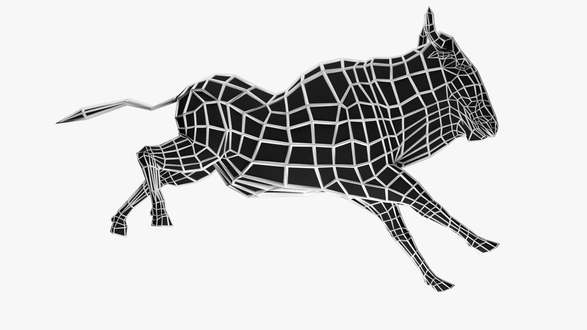 Wildebeest - with LOD and Animation Low-poly 3D model_13