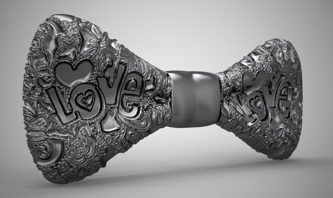 Love Bow Tie 3D print model_12