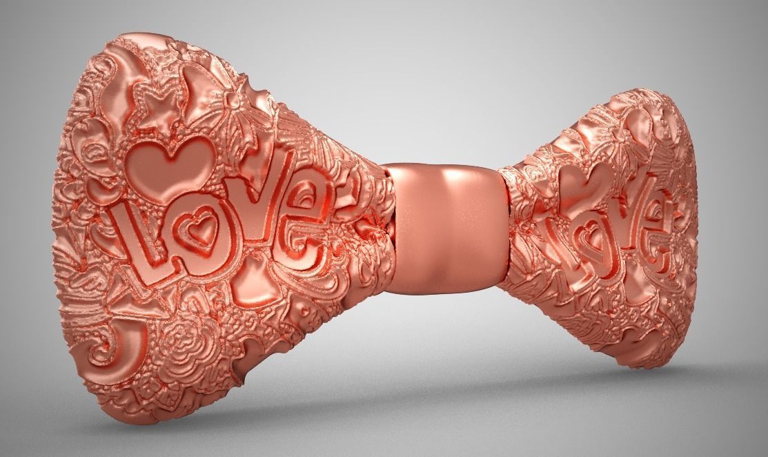 Love Bow Tie 3D print model_4