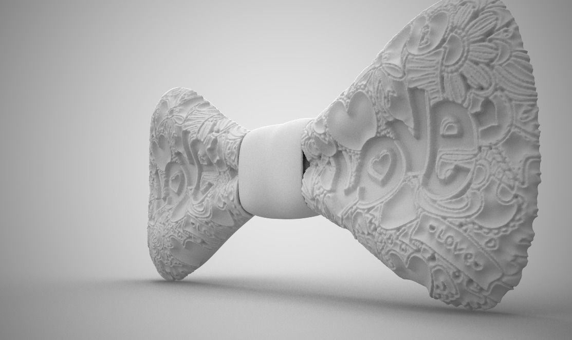 Love Bow Tie 3D print model_7