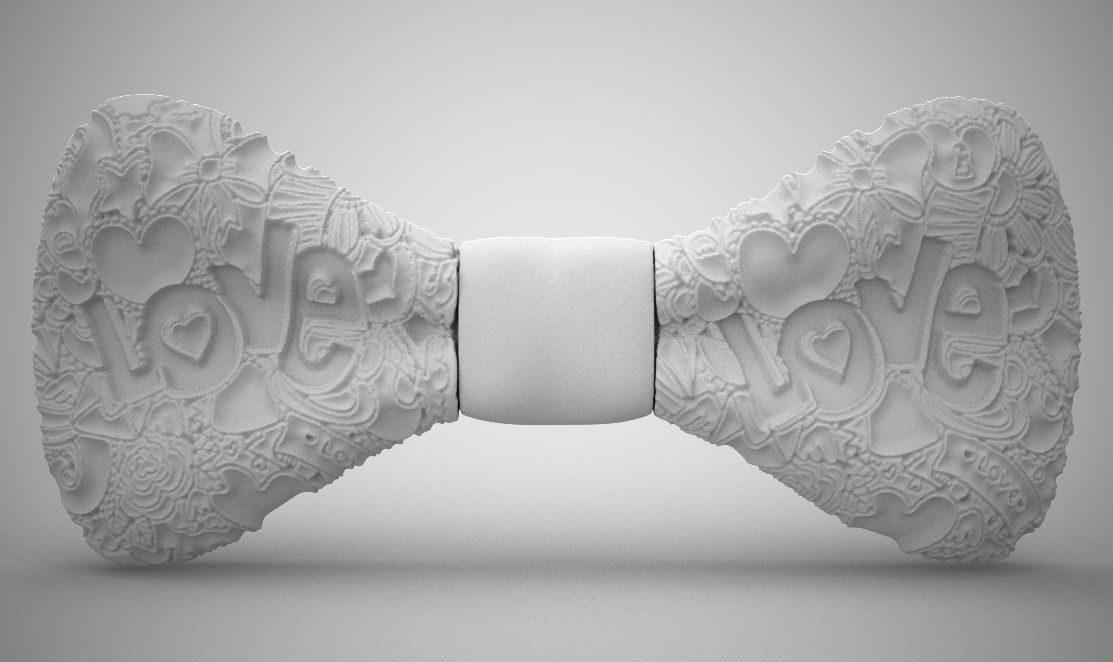 Love Bow Tie 3D print model_3