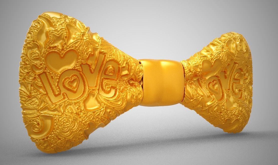 Love Bow Tie 3D print model_1