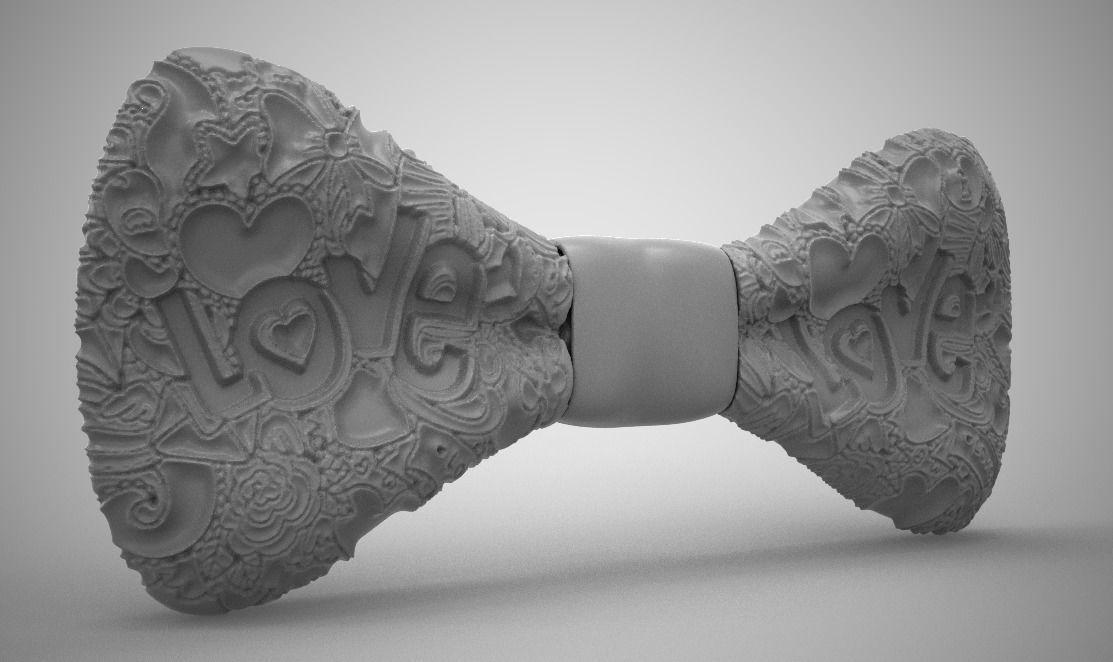 Love Bow Tie 3D print model_9
