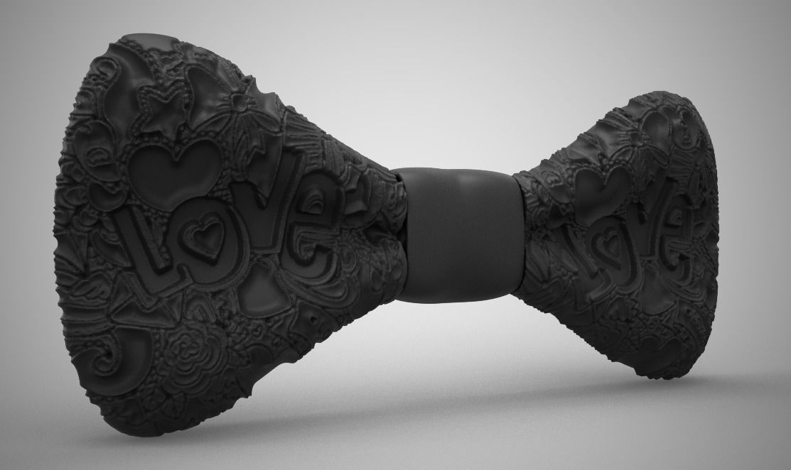 Love Bow Tie 3D print model_10