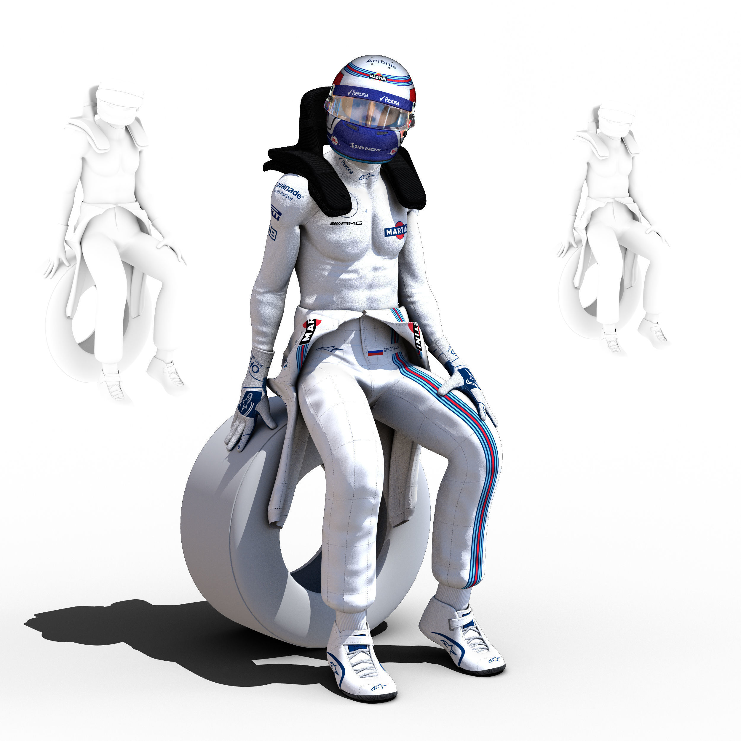 Sergei Sirotkin 2018 Low-poly 3D model_1