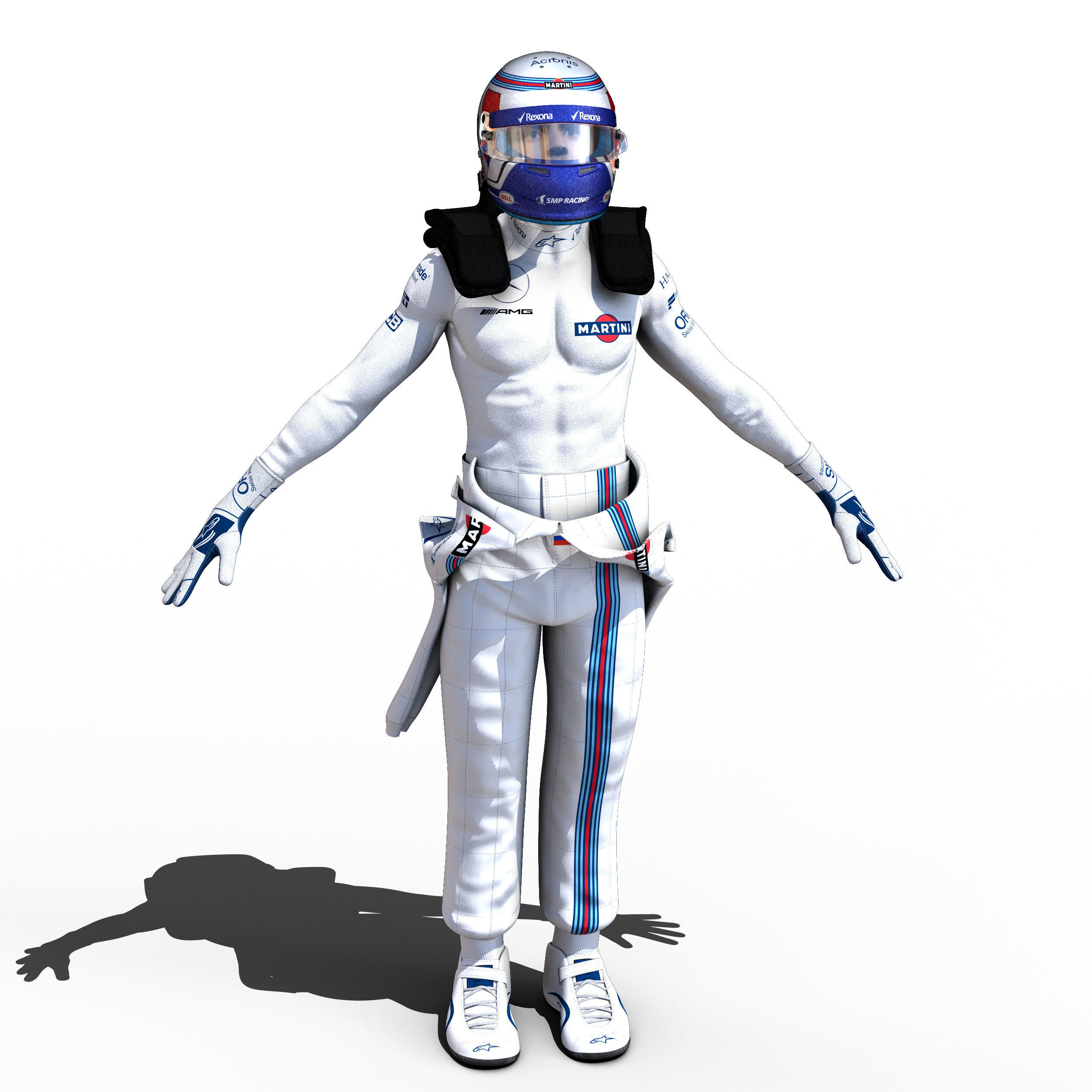 Sergei Sirotkin 2018 Low-poly 3D model_3