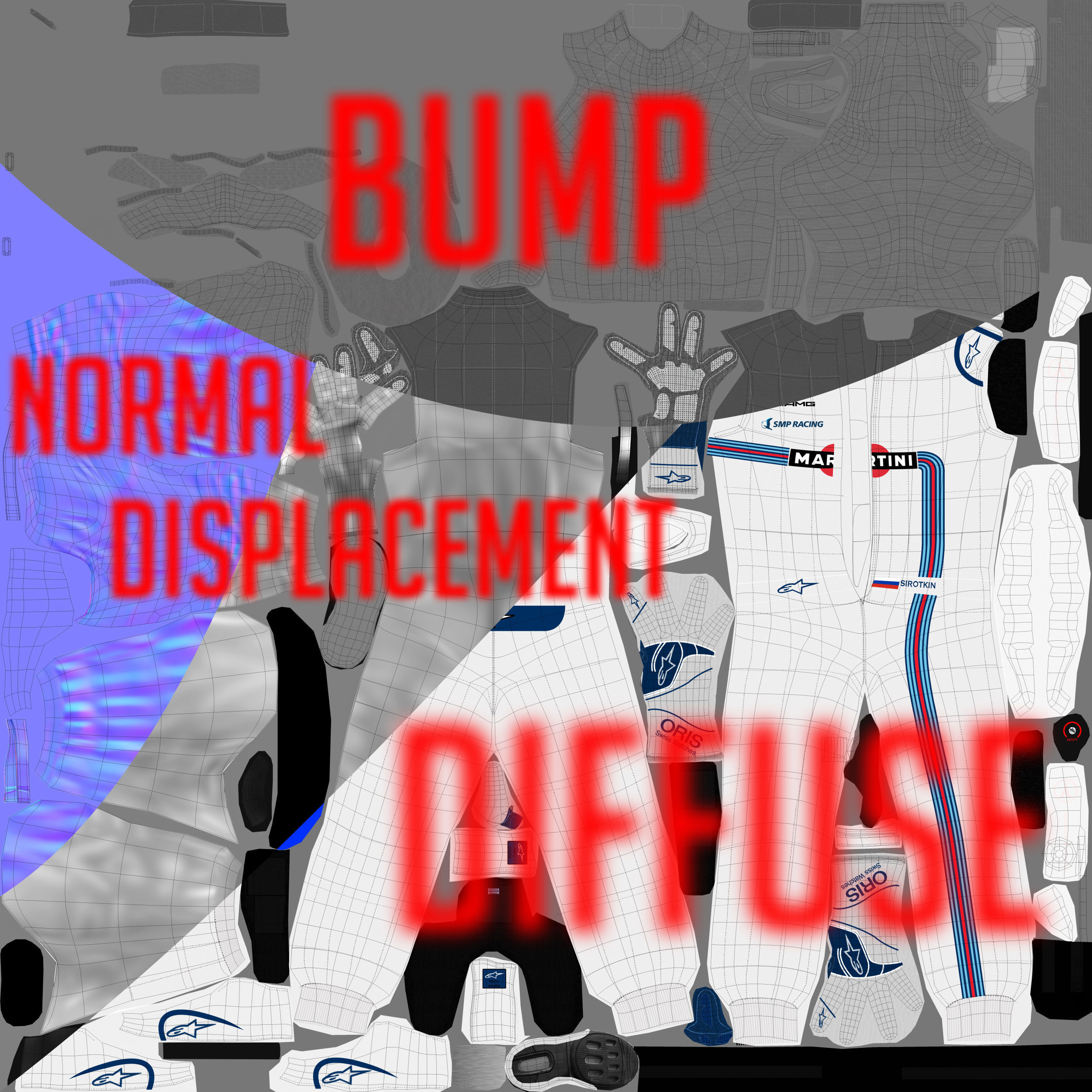 Sergei Sirotkin 2018 Low-poly 3D model_12