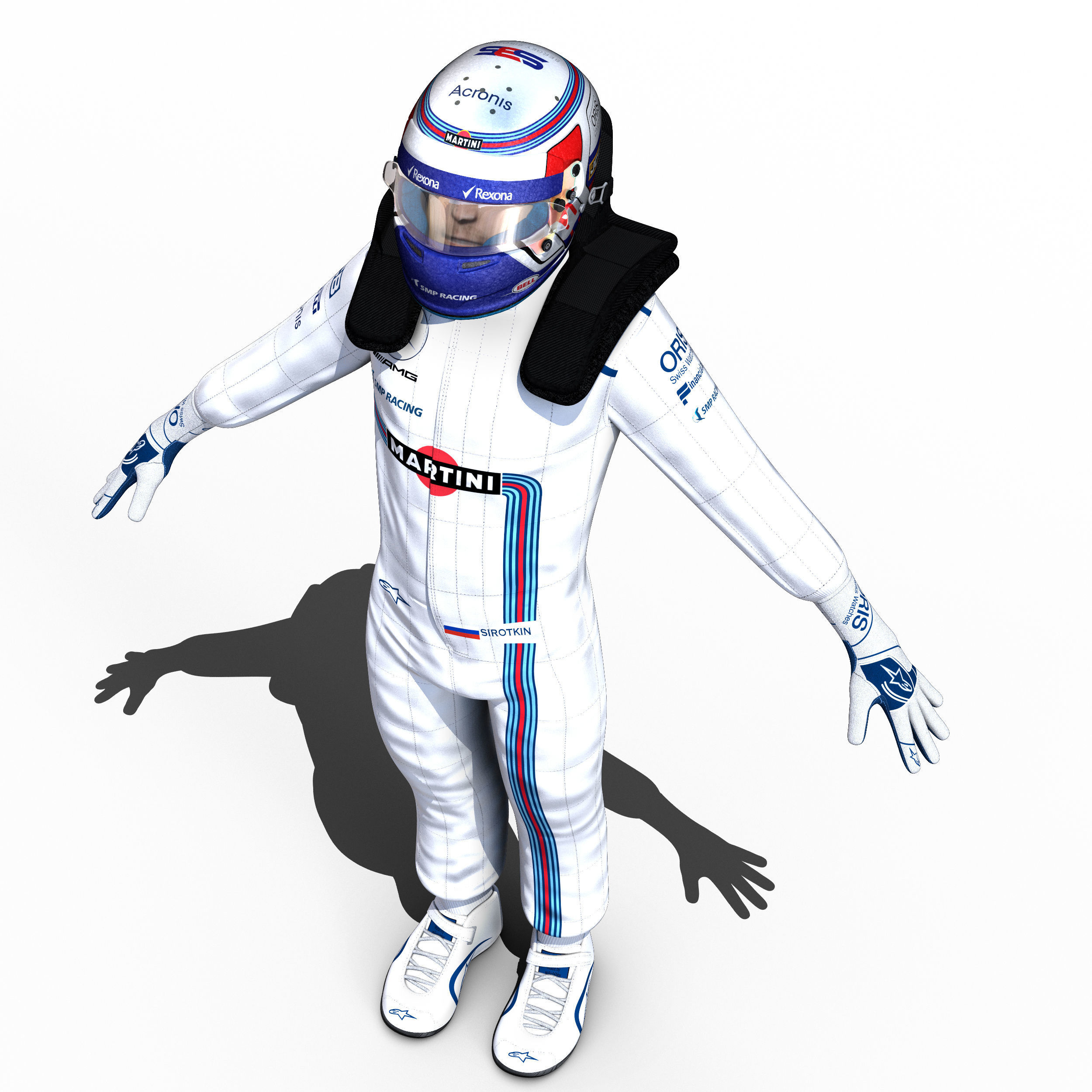 Sergei Sirotkin 2018 Low-poly 3D model_8