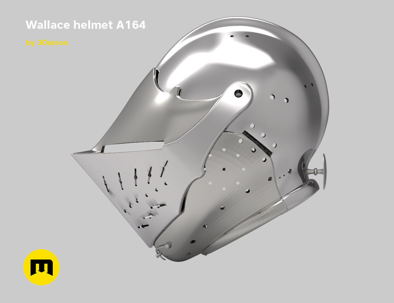 Knight helmet 3D print model_6