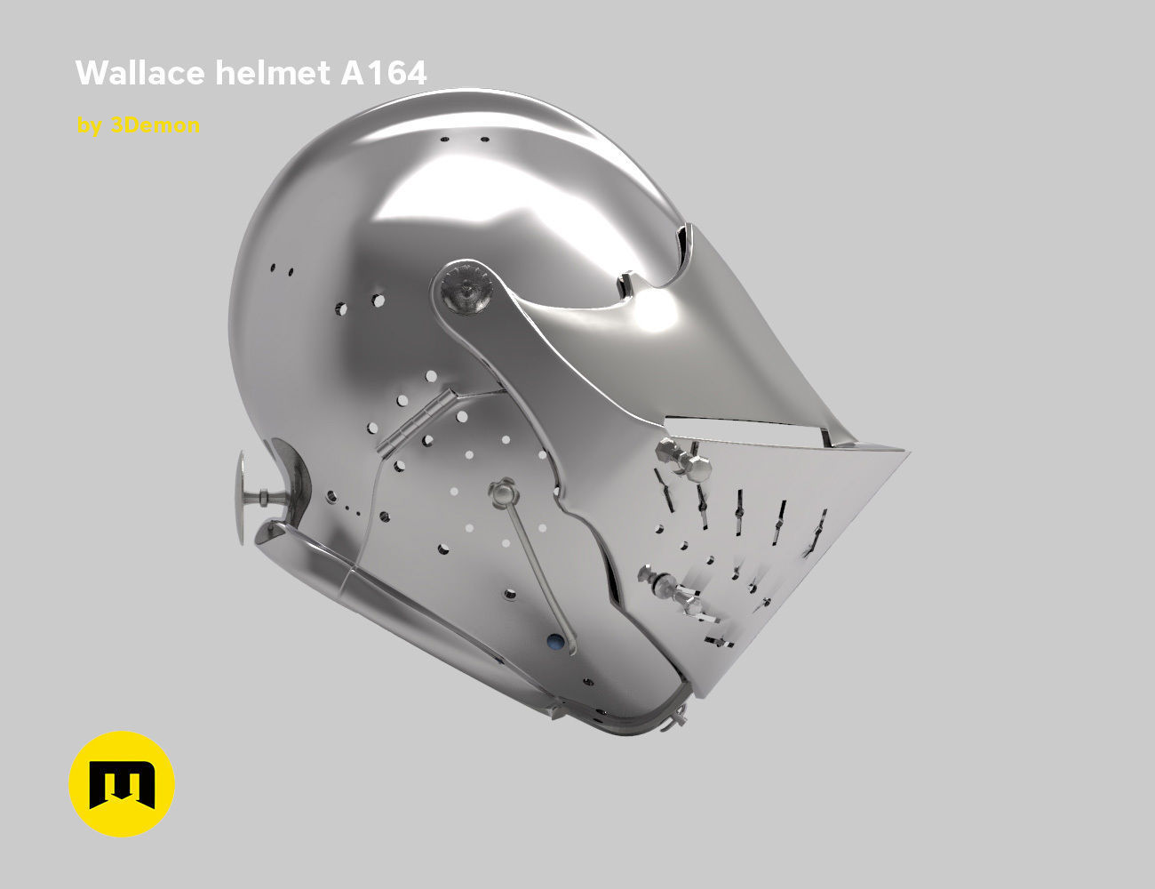 Knight helmet 3D print model_5