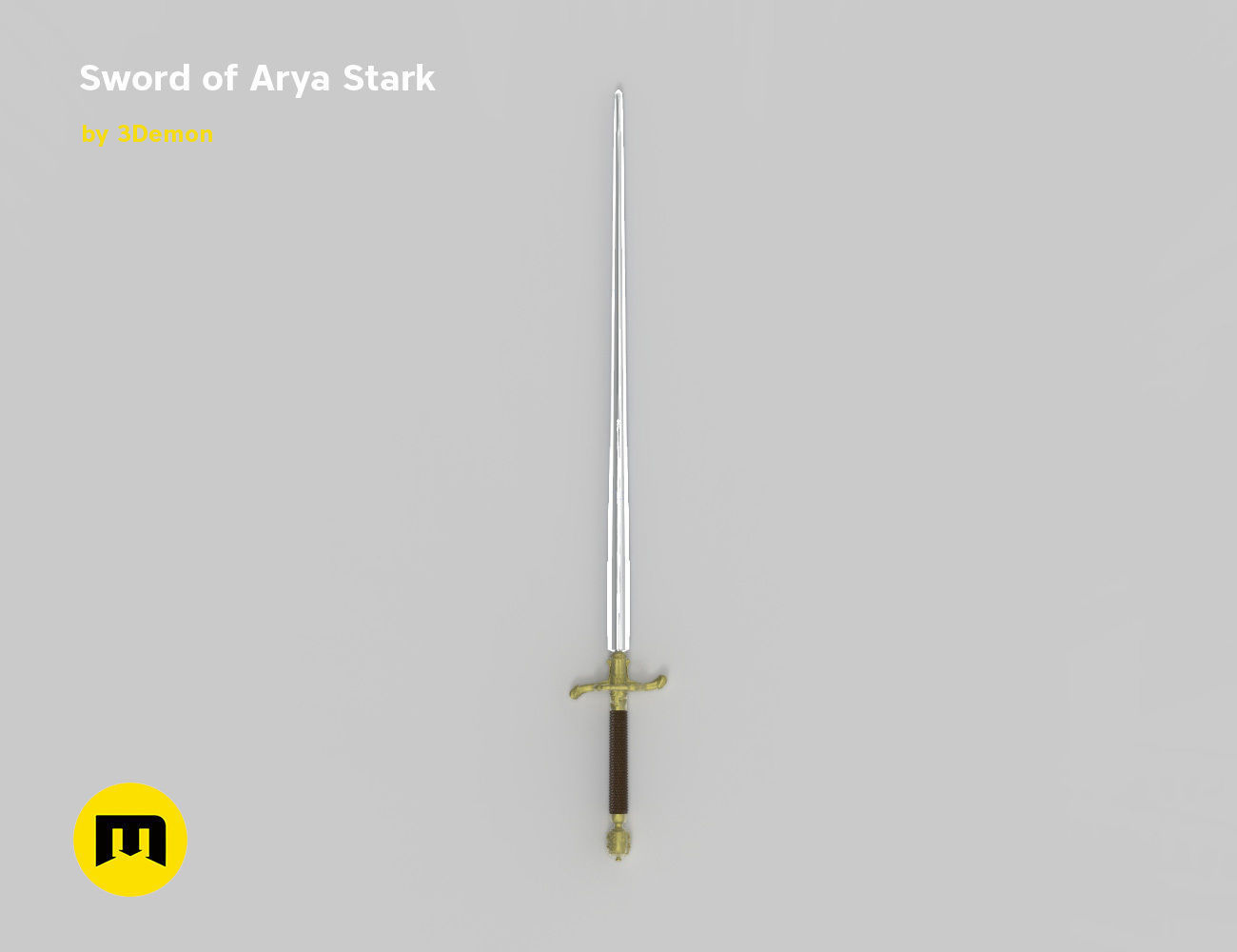 Needle Arya sword 3D print model_4