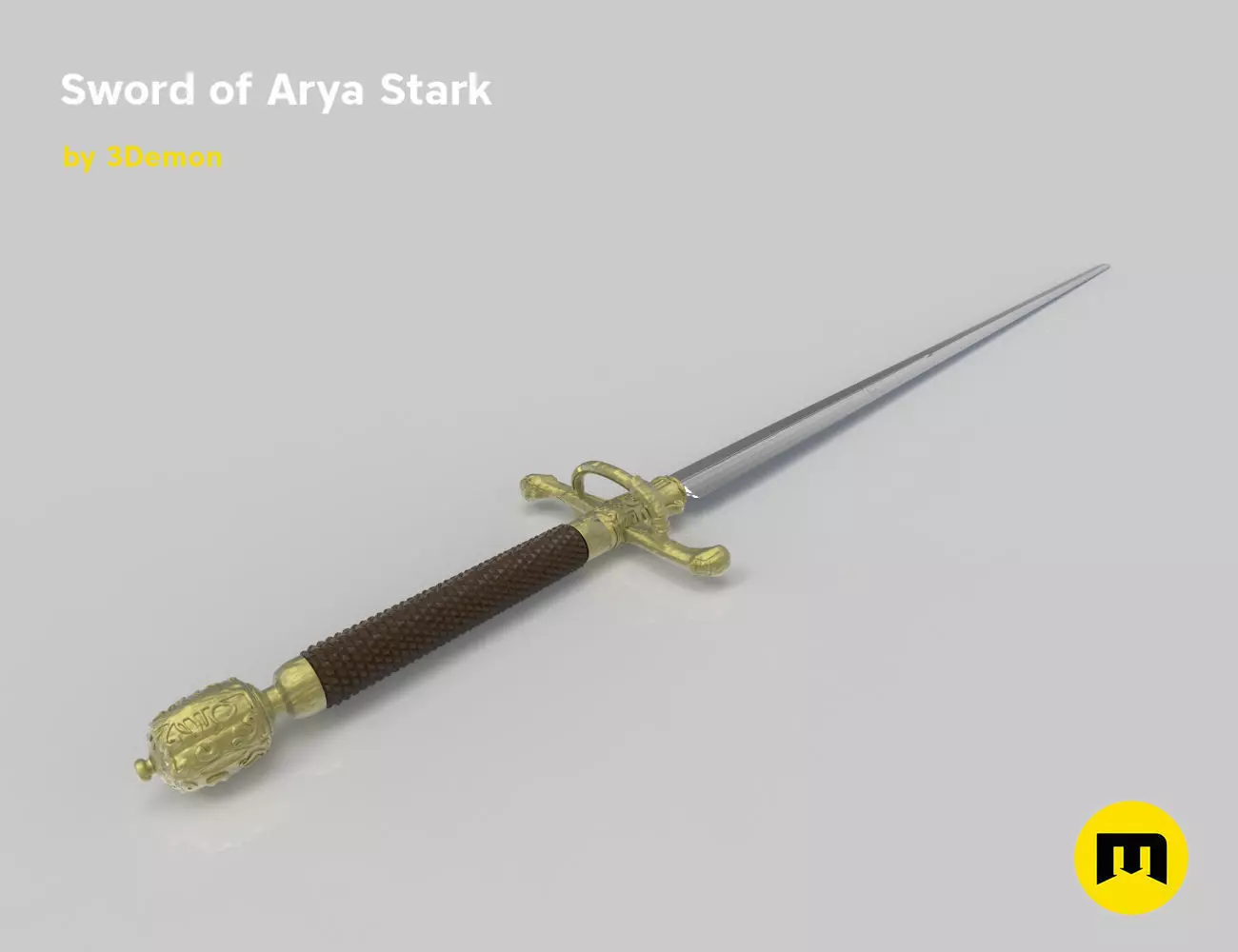 Needle Arya sword 3D print model_0