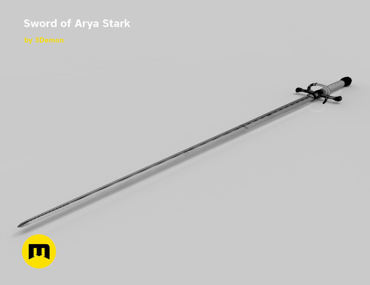 Needle Arya sword 3D print model_6