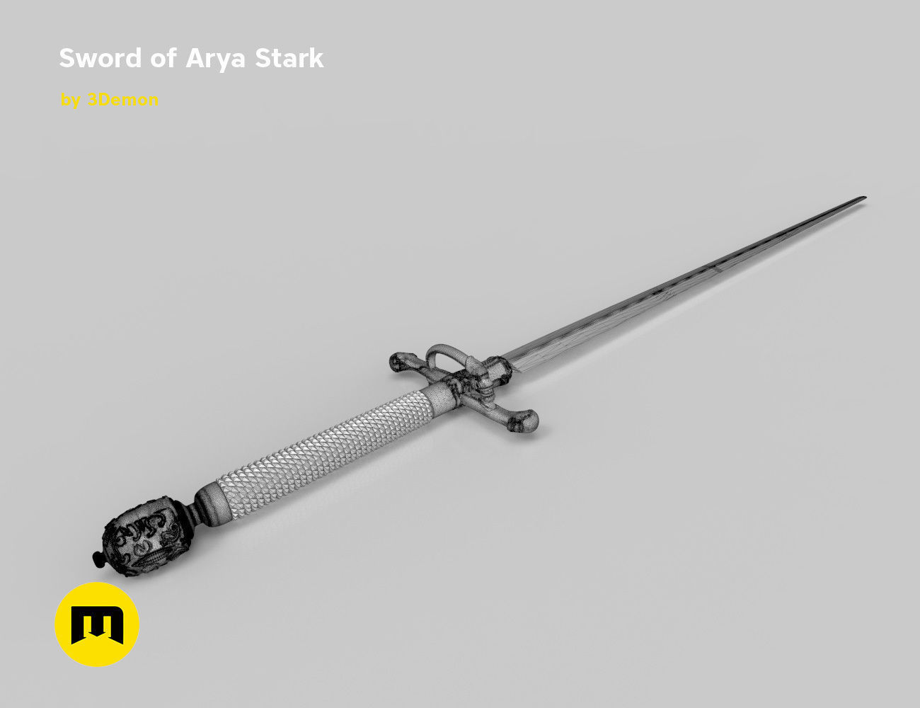 Needle Arya sword 3D print model_5