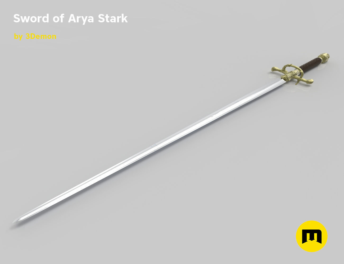 Needle Arya sword 3D print model_3
